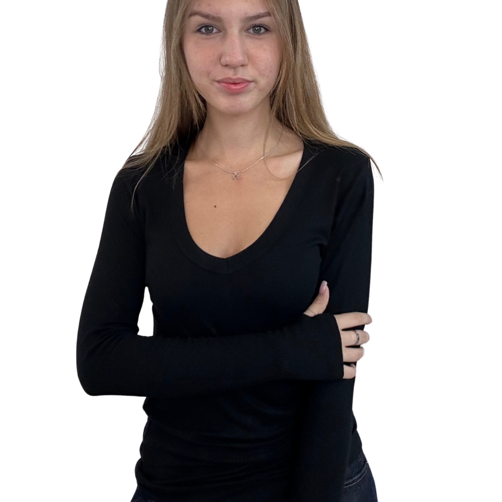 שרוול ארוך ויסקוזה - וי