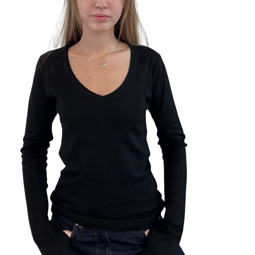 חולצה פיין ריב - וי כפפה