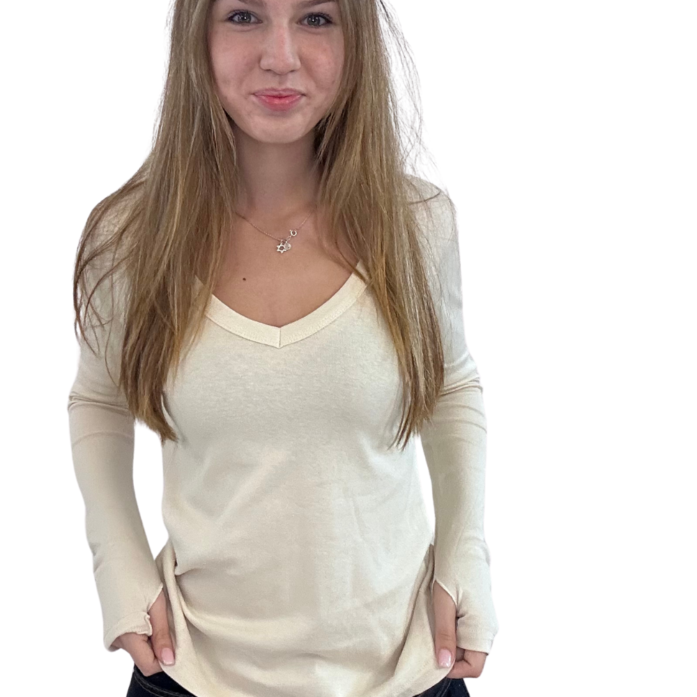 חולצה פיין ריב - וי כפפה